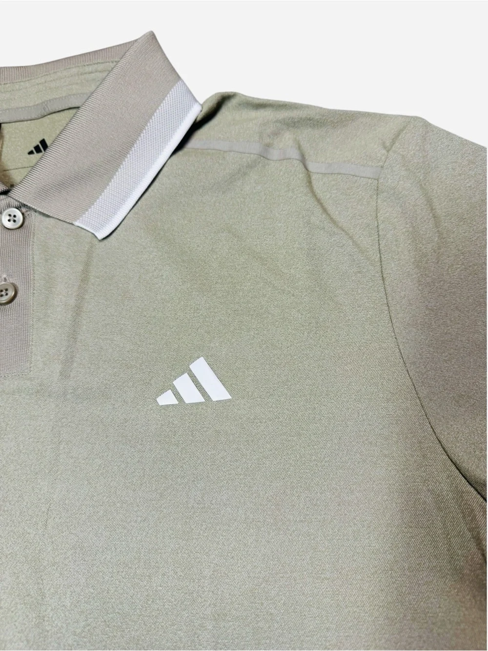 NWT New Adidas Ultimate365 Tour Twistknit Pique Polo Shirt In Putty Beige Size S
